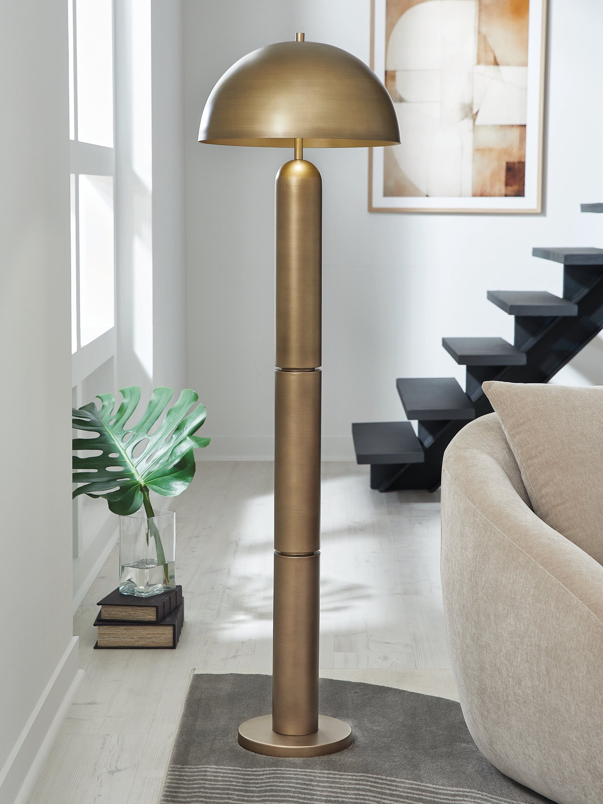 Wendfield Antique Gold Floor Lamp- Viva Furn