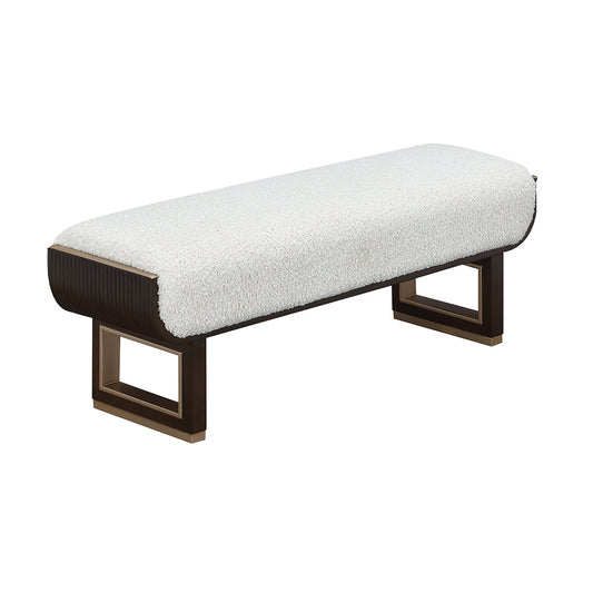 West Kensington Medium Espresso/Cream Puff Accent Bench - Ornate Home