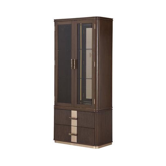 West Kensington Medium Espresso Display Cabinet - Ornate Home