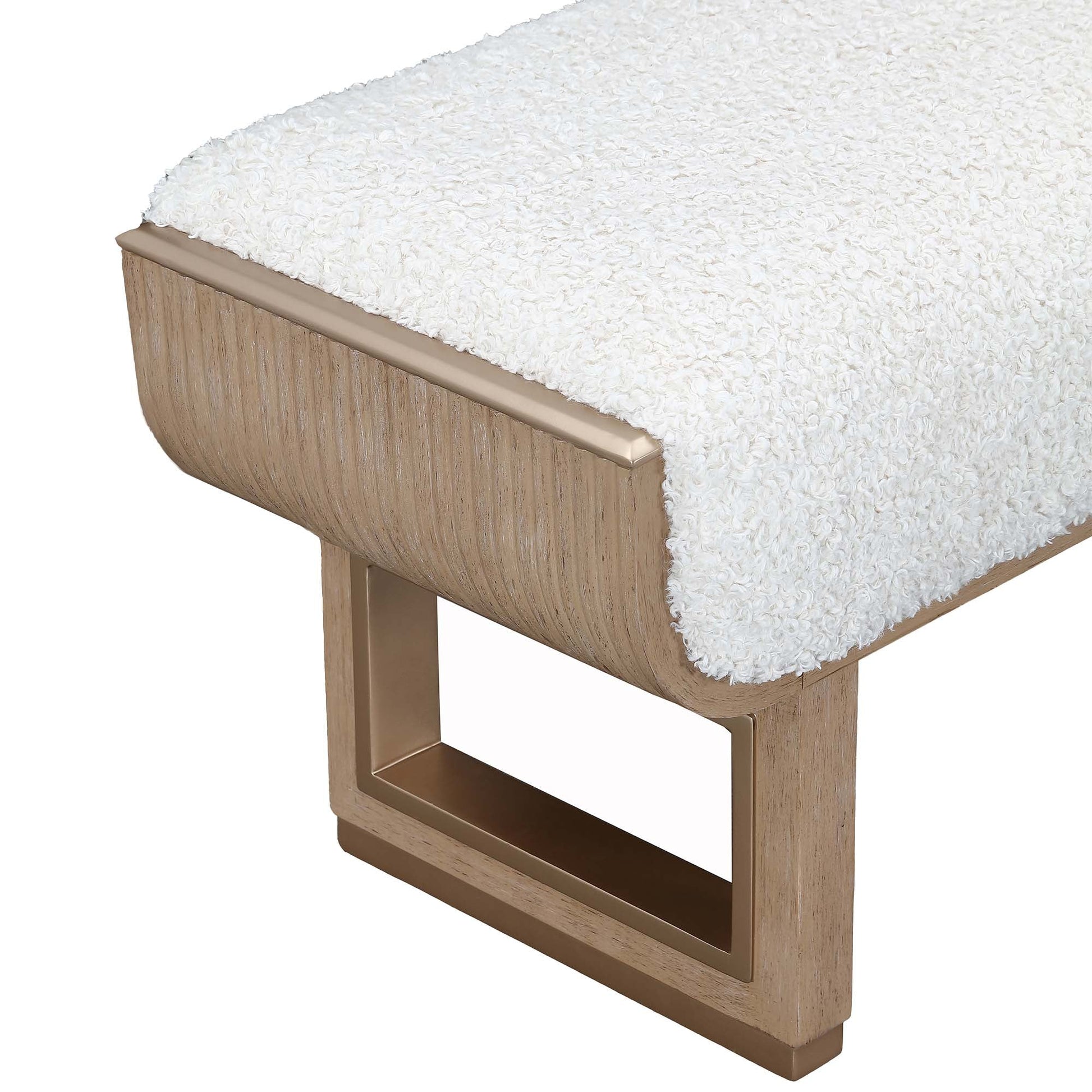 West Kensington Sea Salt Caramel/Cream Puff Accent Bench - Ornate Home
