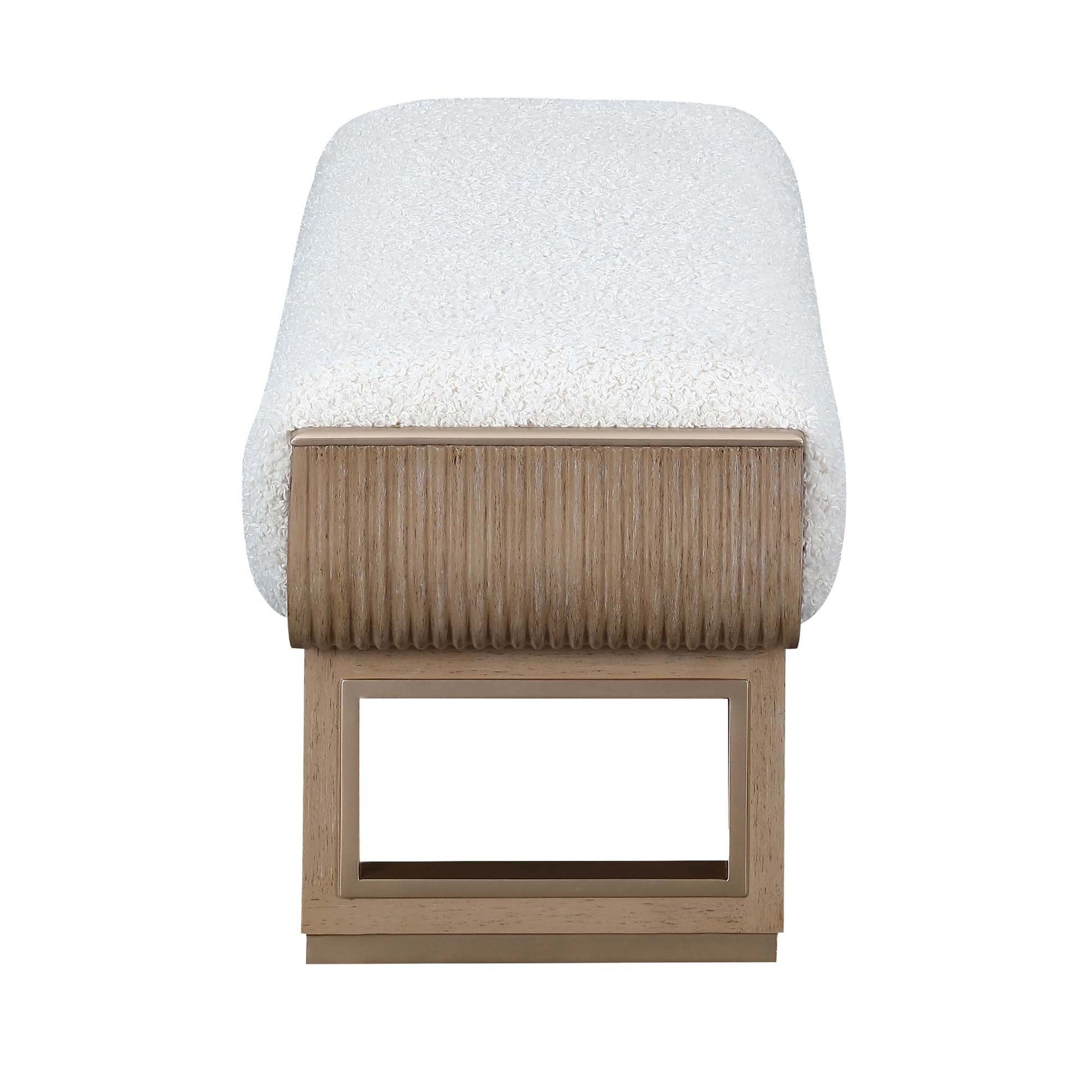 West Kensington Sea Salt Caramel/Cream Puff Accent Bench - Ornate Home