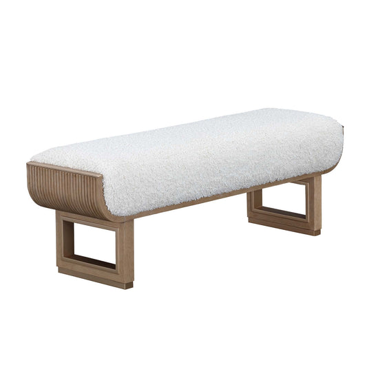 West Kensington Sea Salt Caramel/Cream Puff Accent Bench - Ornate Home