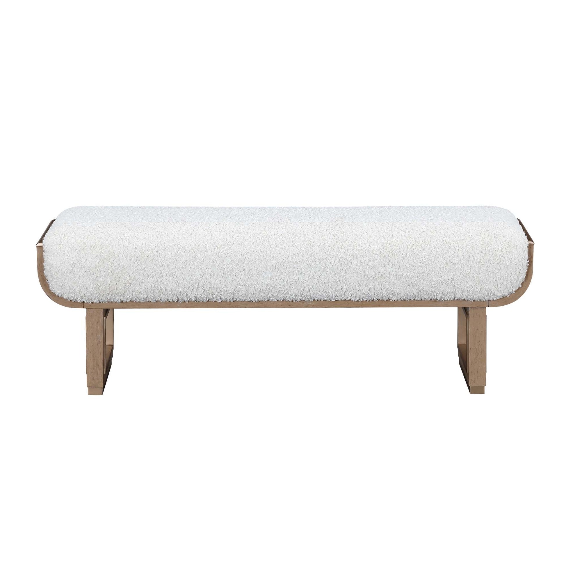 West Kensington Sea Salt Caramel/Cream Puff Accent Bench - Ornate Home