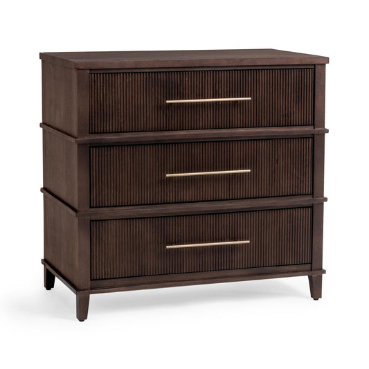 Westlake Auburn Walnut 3 Drawer Chest - Ornate Home