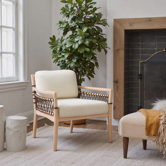 Wezly Ivory Accent Chair - Ornate Home