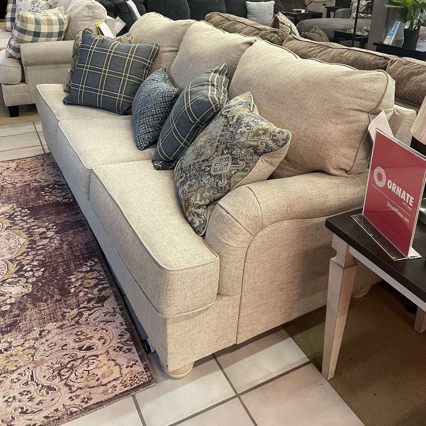 Traemore Beige Linen Sofa