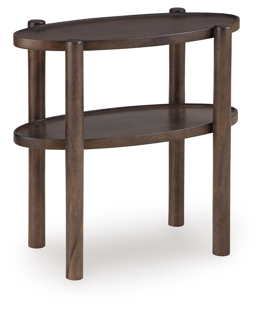 Wiattbury Gray Brown Accent Table- Viva Furn