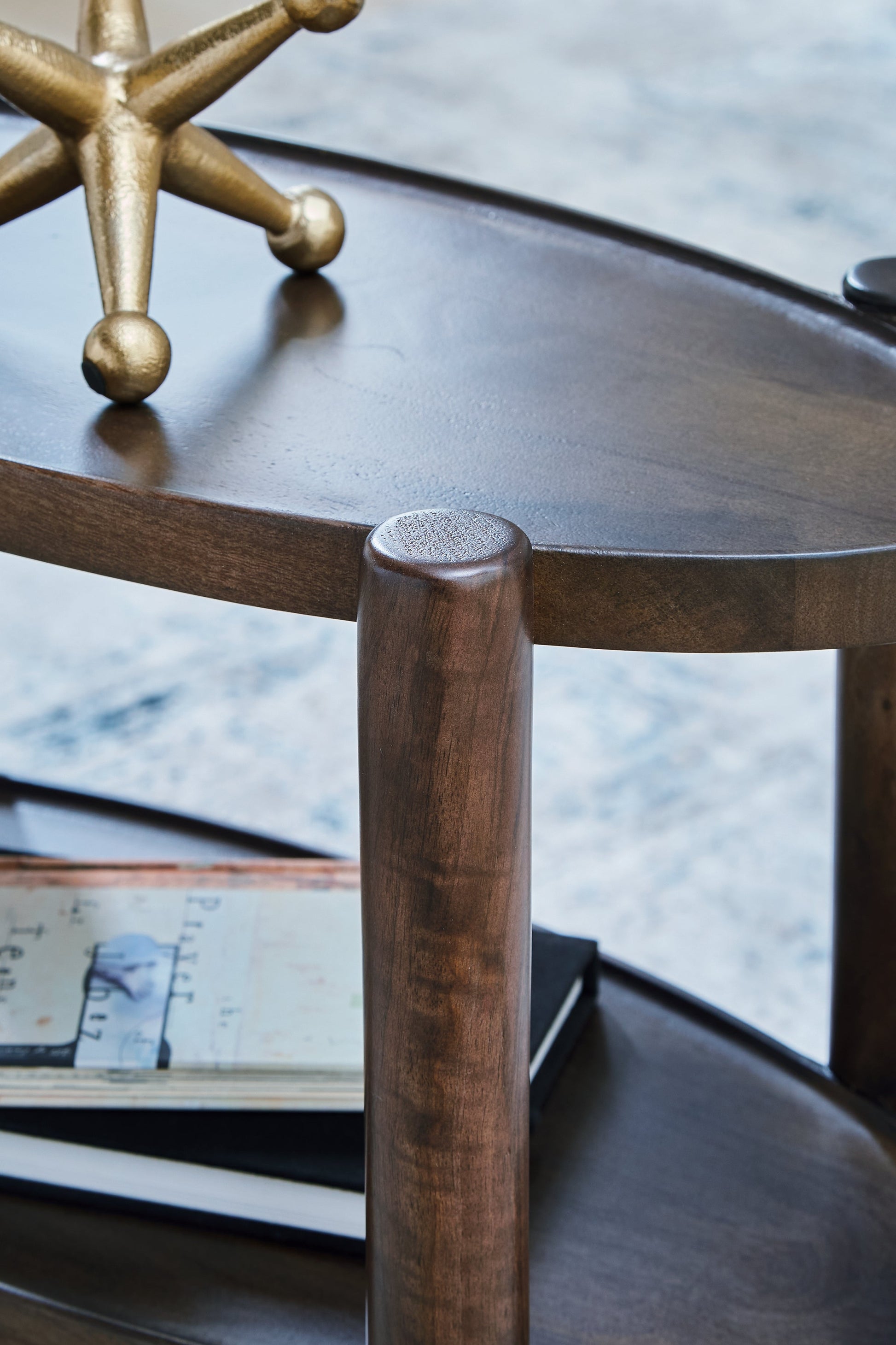 Wiattbury Gray Brown Accent Table- Viva Furn