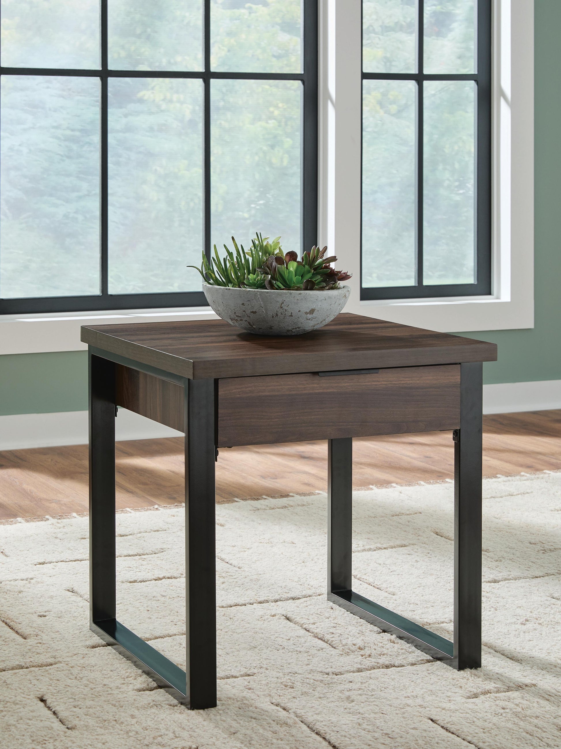 Wickman Falls Dark Brown End Table- Viva Furn
