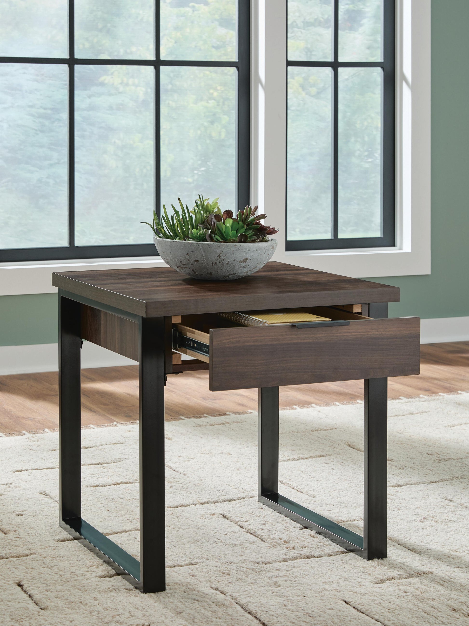 Wickman Falls Dark Brown End Table- Viva Furn