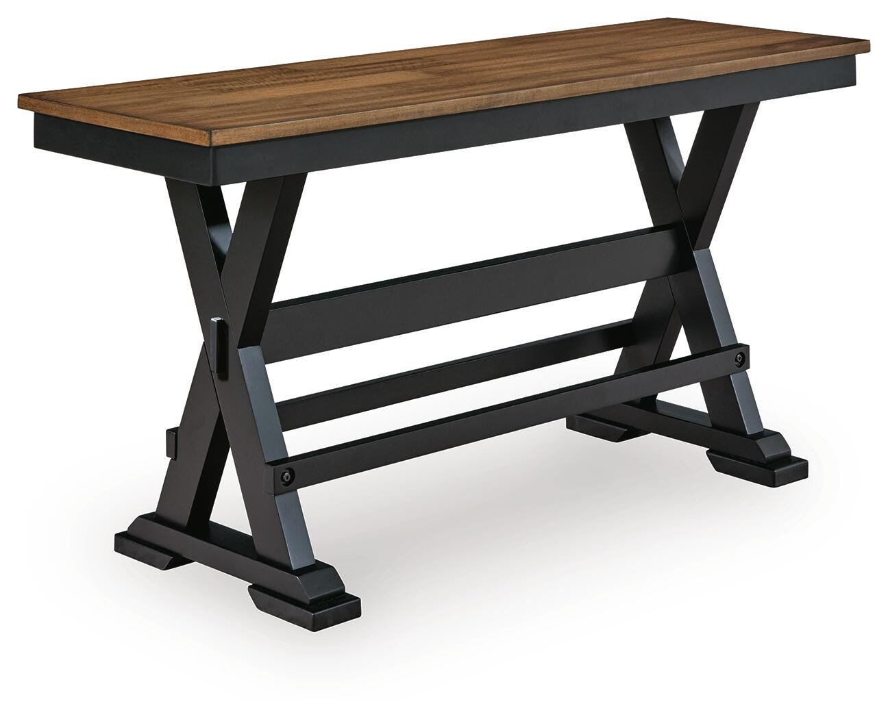 Wildenauer Brown/Black 48" Counter Height Bench- Viva Furn