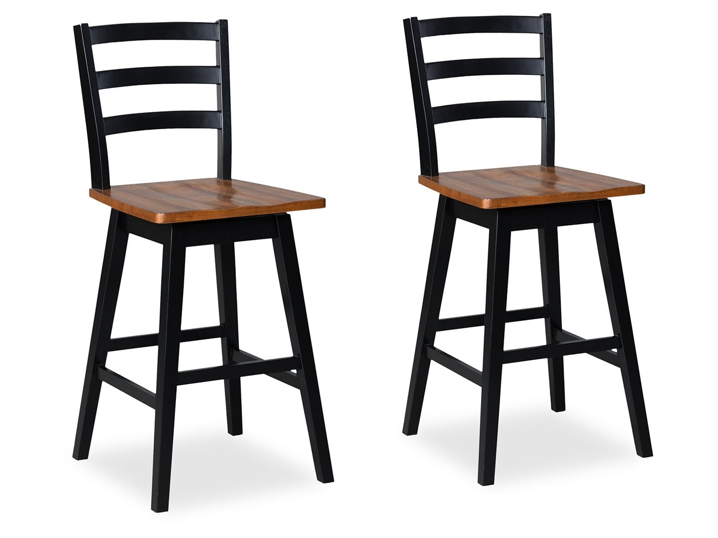 Wildenauer Brown/Black Bar Height Barstool (Set of 2)- Viva Furn