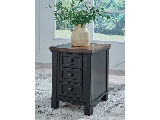 Wildenauer Brown/Black Chair Side End Table- Viva Furn