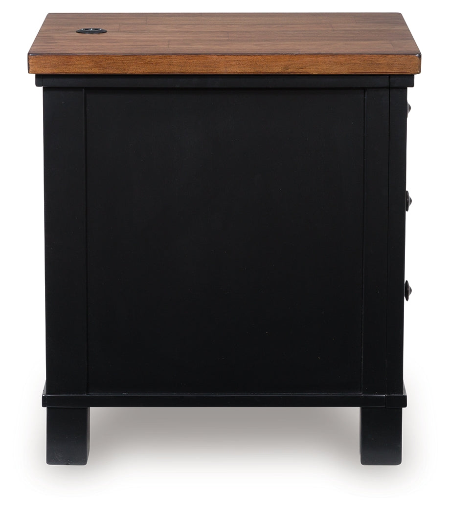 Wildenauer Brown/Black Chair Side End Table- Viva Furn