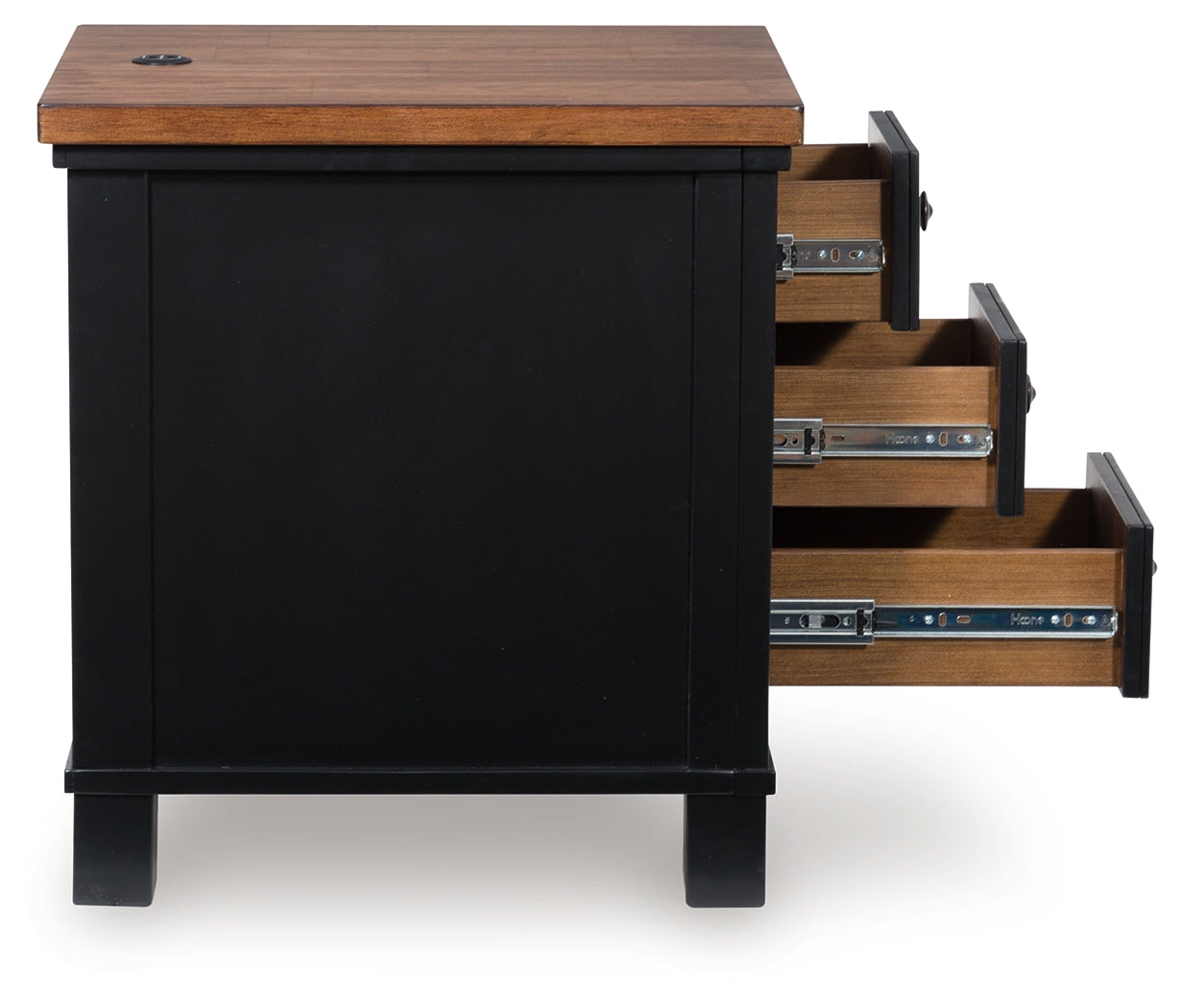 Wildenauer Brown/Black Chair Side End Table- Viva Furn