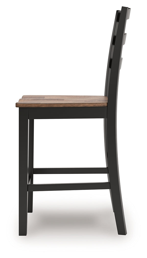 Wildenauer Brown/Black Counter Height Barstool D634-124- Viva Furn