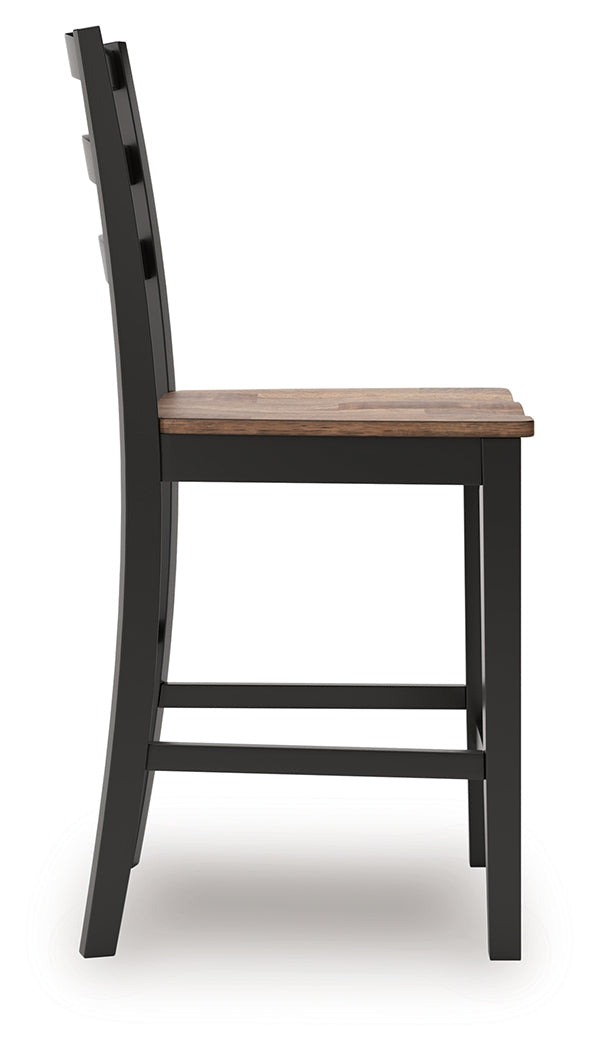 Wildenauer Brown/Black Counter Height Barstool D634-124- Viva Furn