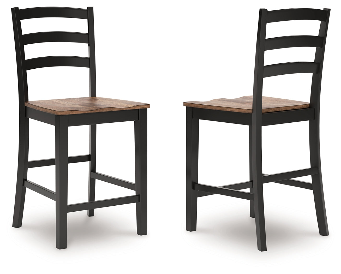 Wildenauer Brown/Black Counter Height Barstool D634-124- Viva Furn
