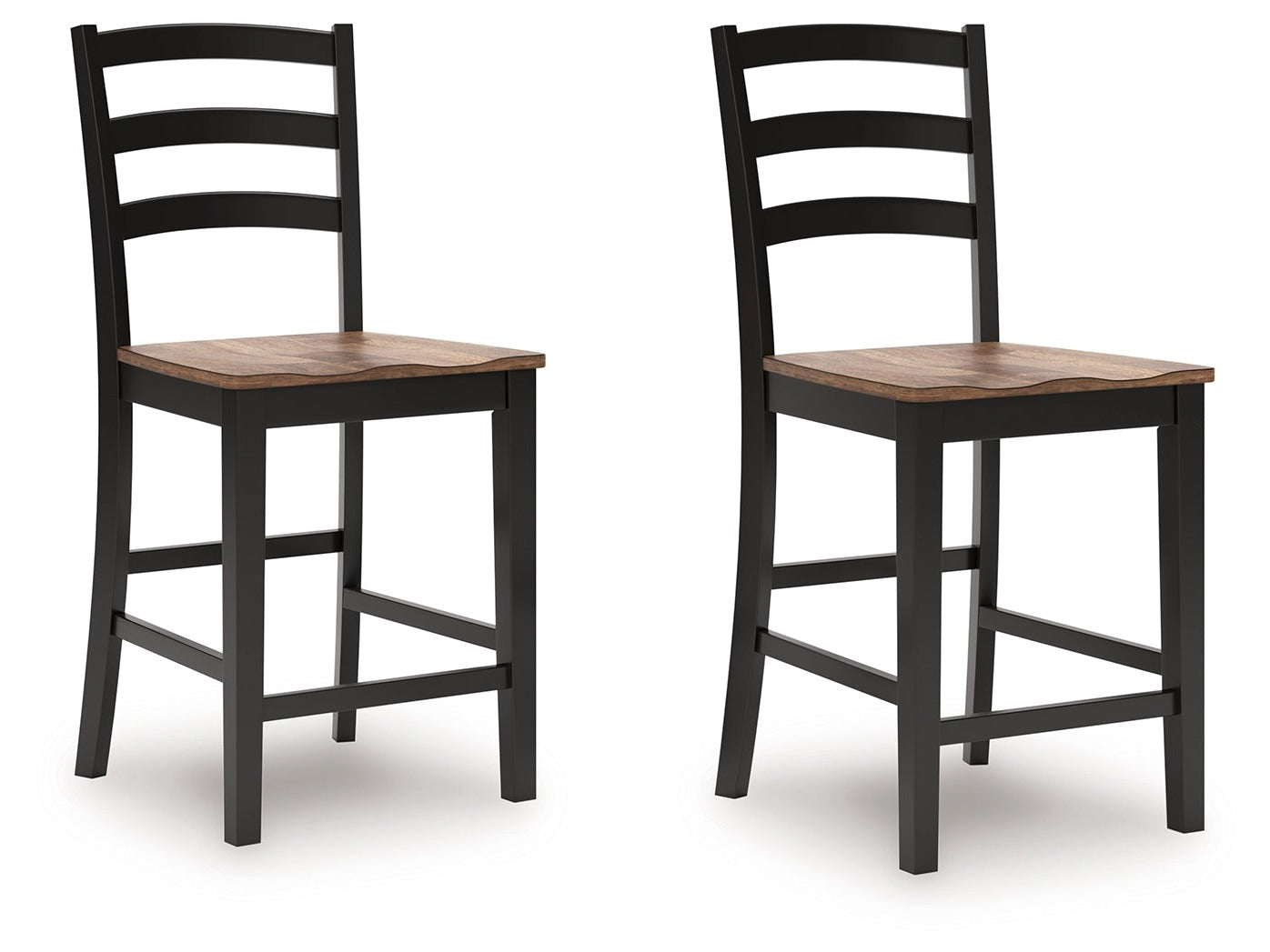 Wildenauer Brown/Black Counter Height Barstool (Set of 2)- Viva Furn