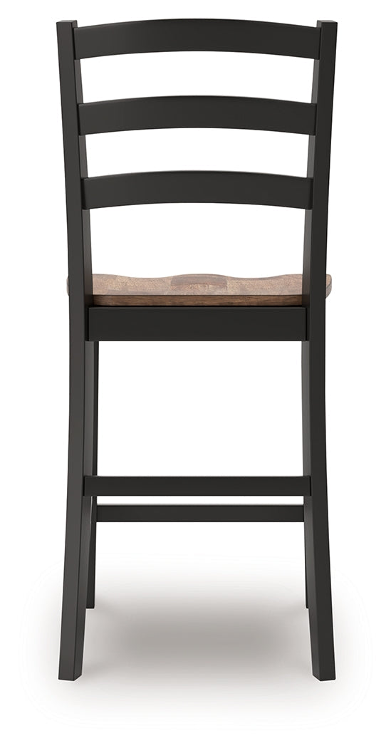 Wildenauer Brown/Black Counter Height Barstool (Set of 2)- Viva Furn