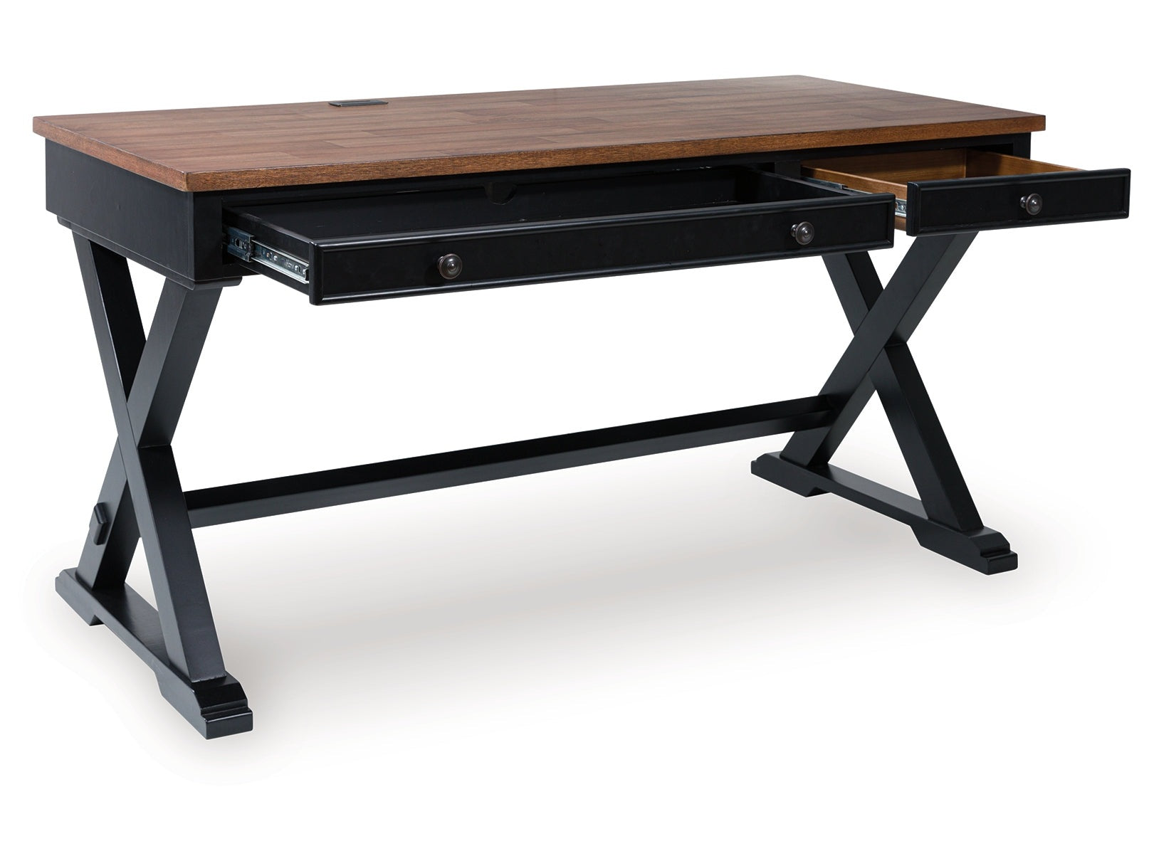 Wildenauer Brown/Black Home Office Desk- Viva Furn
