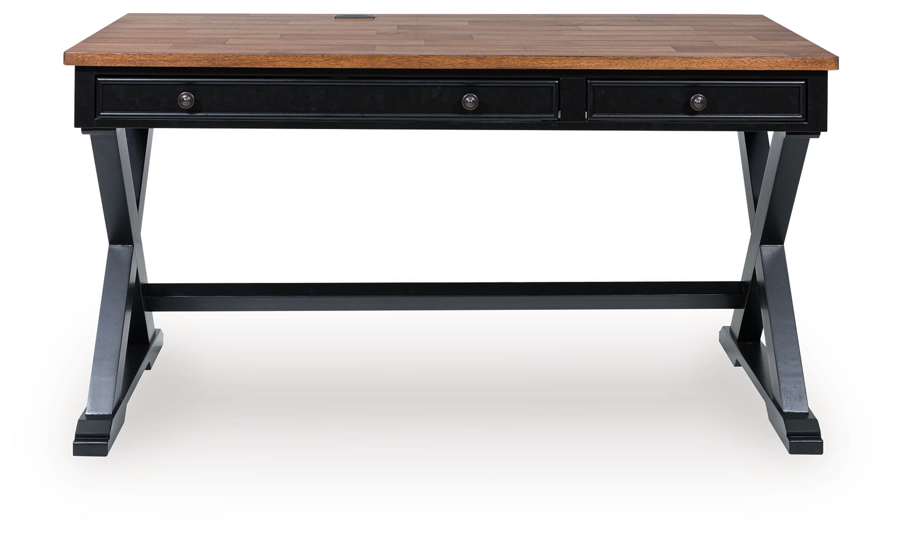 Wildenauer Brown/Black Home Office Desk- Viva Furn