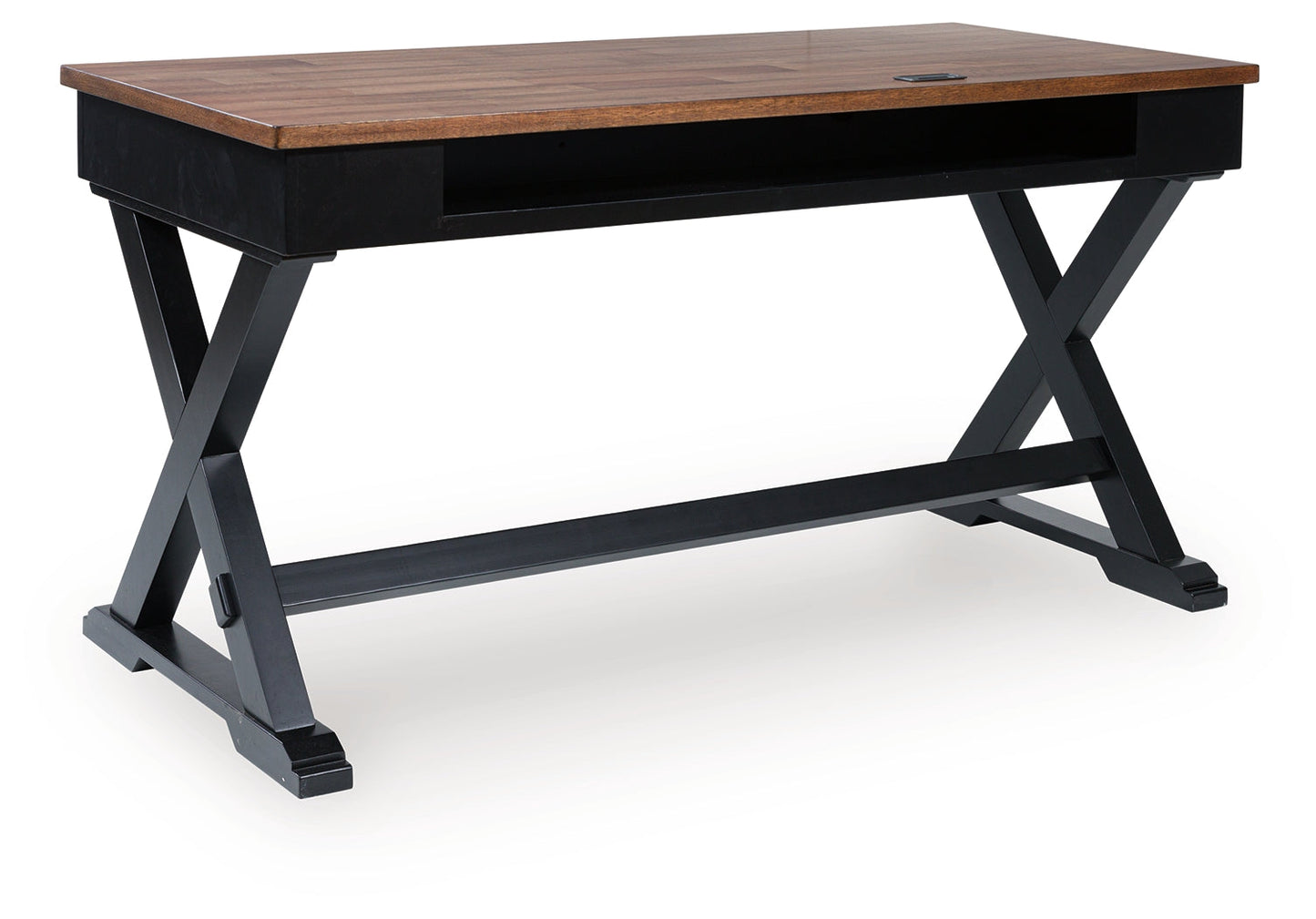 Wildenauer Brown/Black Home Office Desk- Viva Furn