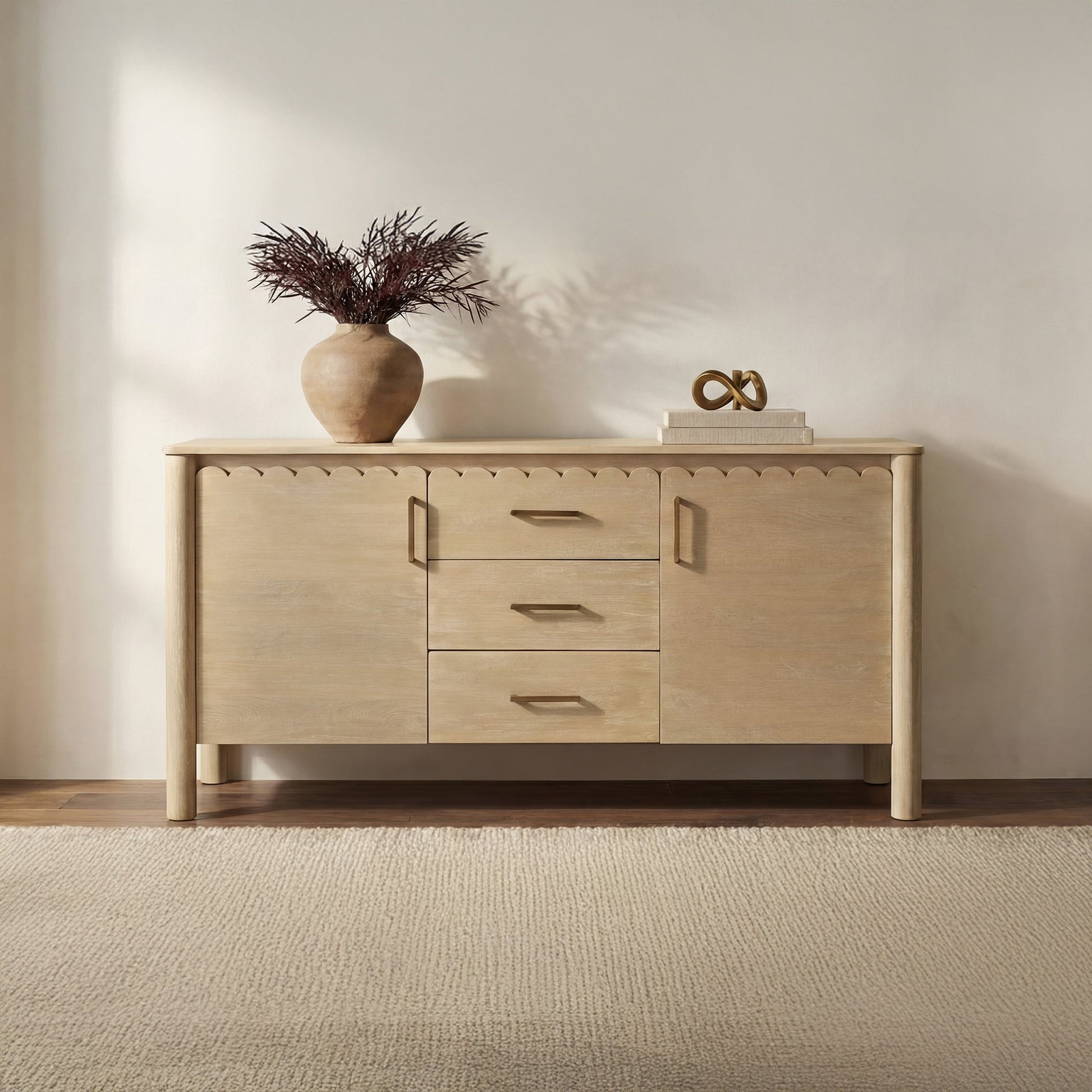 Wiley Natural 3 Drawer Sideboard - Ornate Home