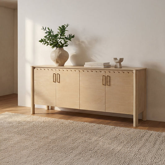 Wiley Natural 4 Door Sideboard - Ornate Home