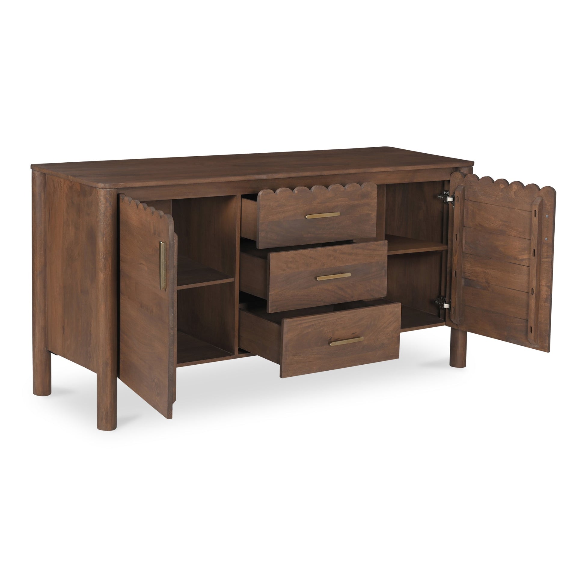 Wiley Vintage Brown 3 Drawer Sideboard - Ornate Home