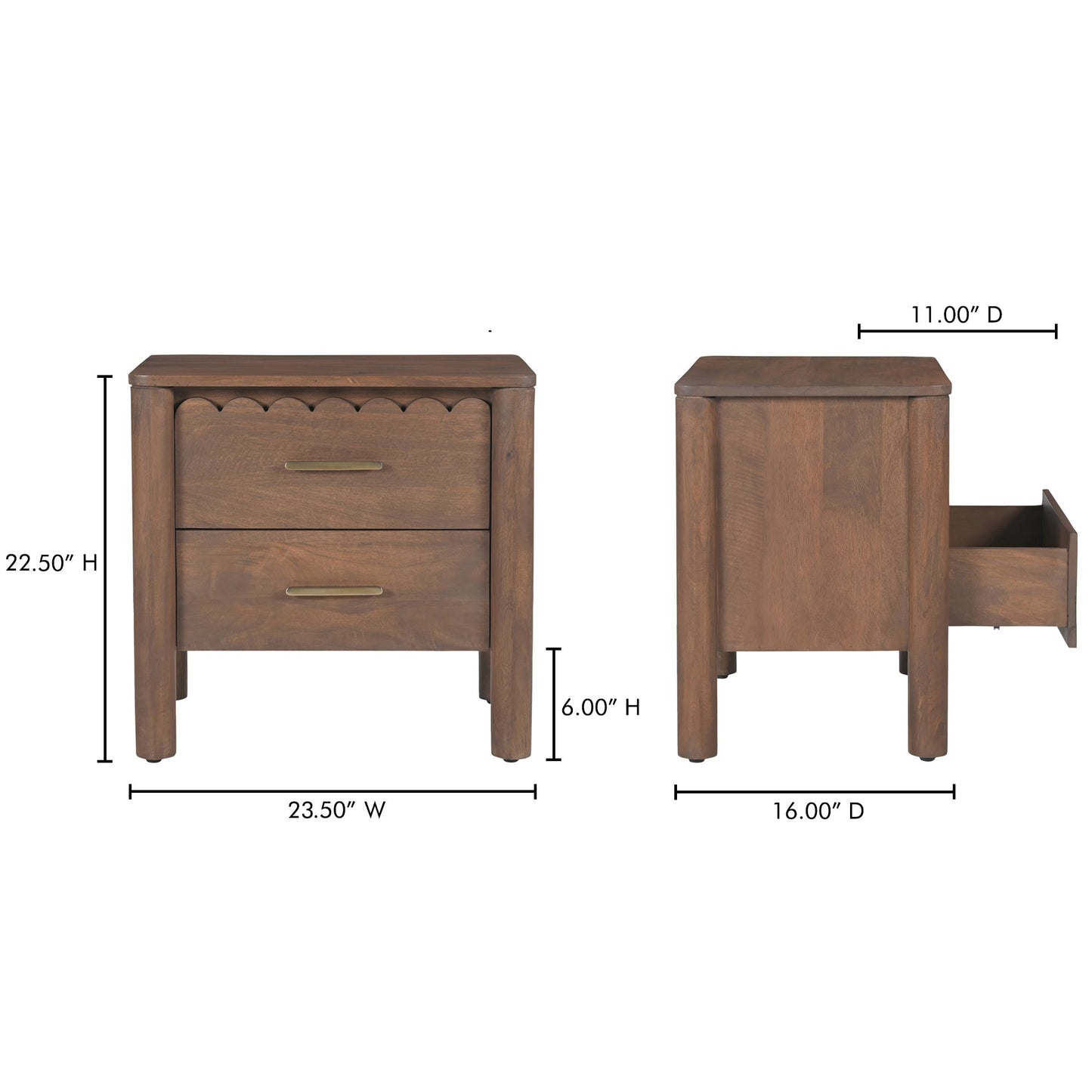 Wiley Vintage Brown Nightstand - Ornate Home