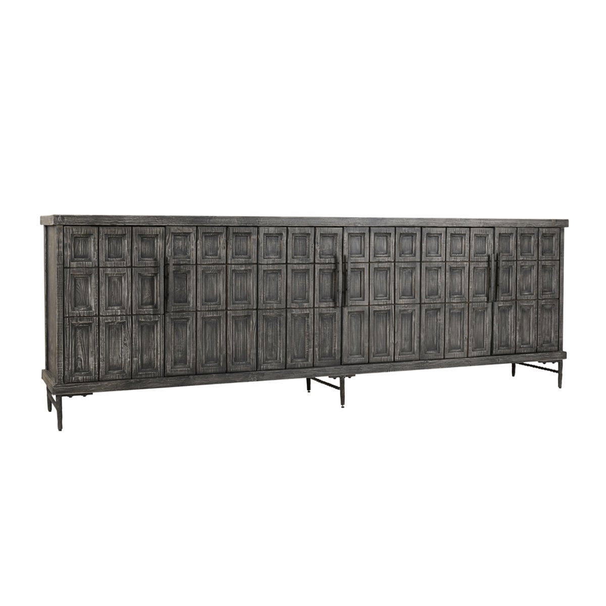 Willmark Timeworn Black 6 Door Cabinet - Ornate Home
