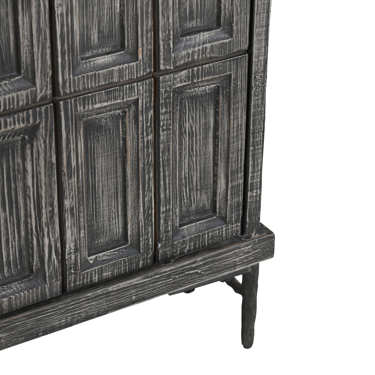 Willmark Timeworn Black 6 Door Cabinet - Ornate Home