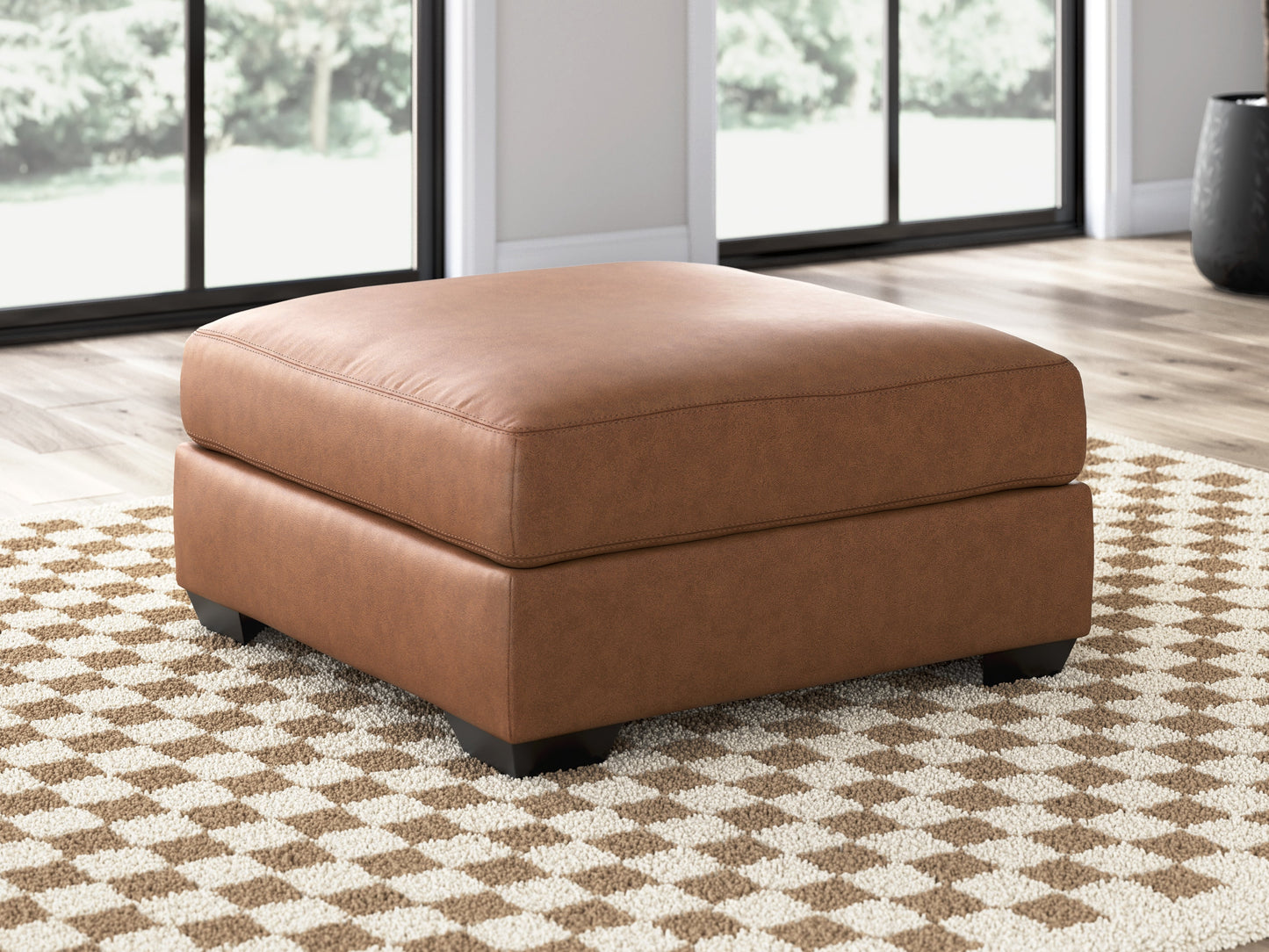 WillowBend Caramel Oversized Accent Ottoman- Viva Furn