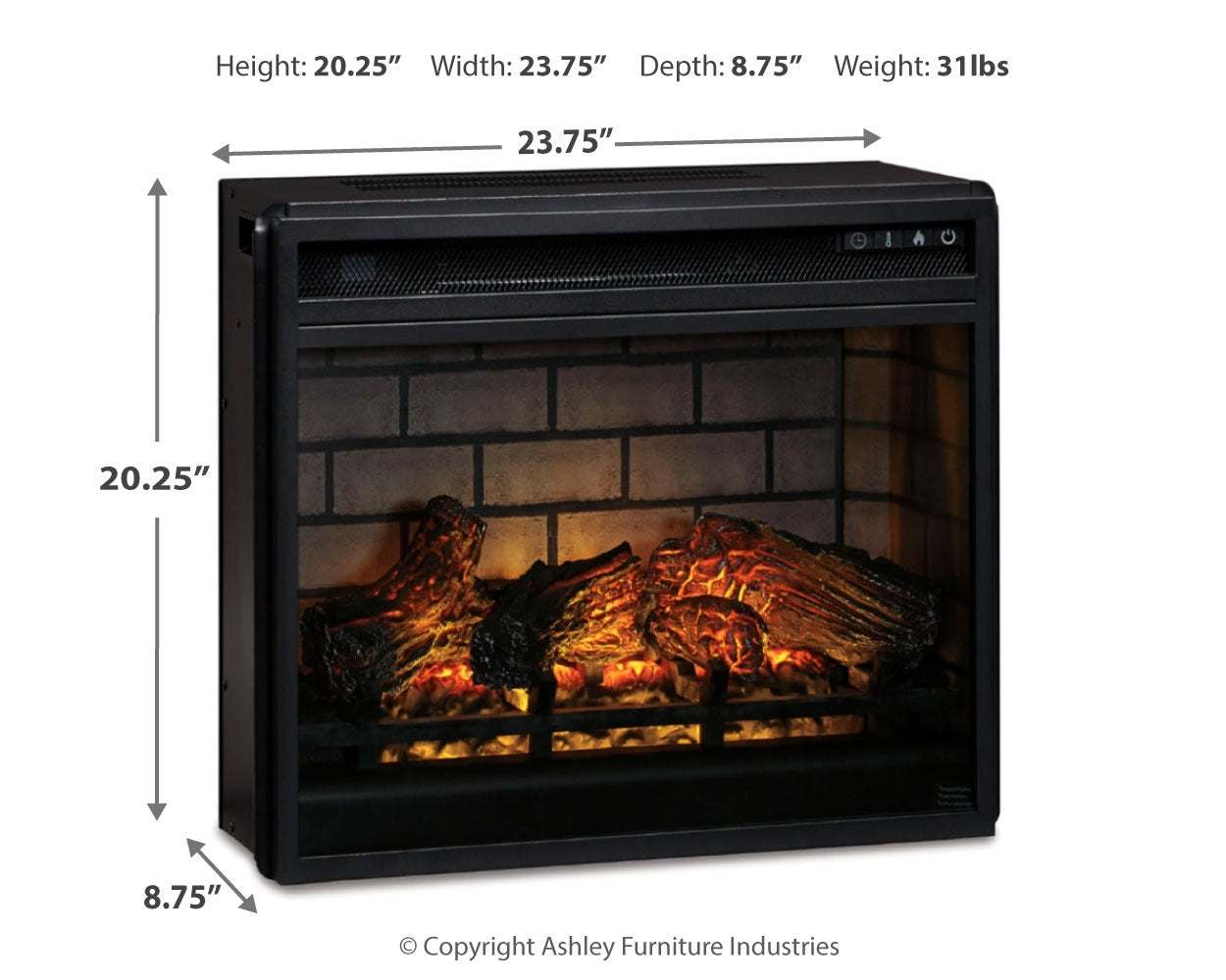 Willowton Whitewash 4-Piece Entertainment Center w/Electric Fireplace- Viva Furn