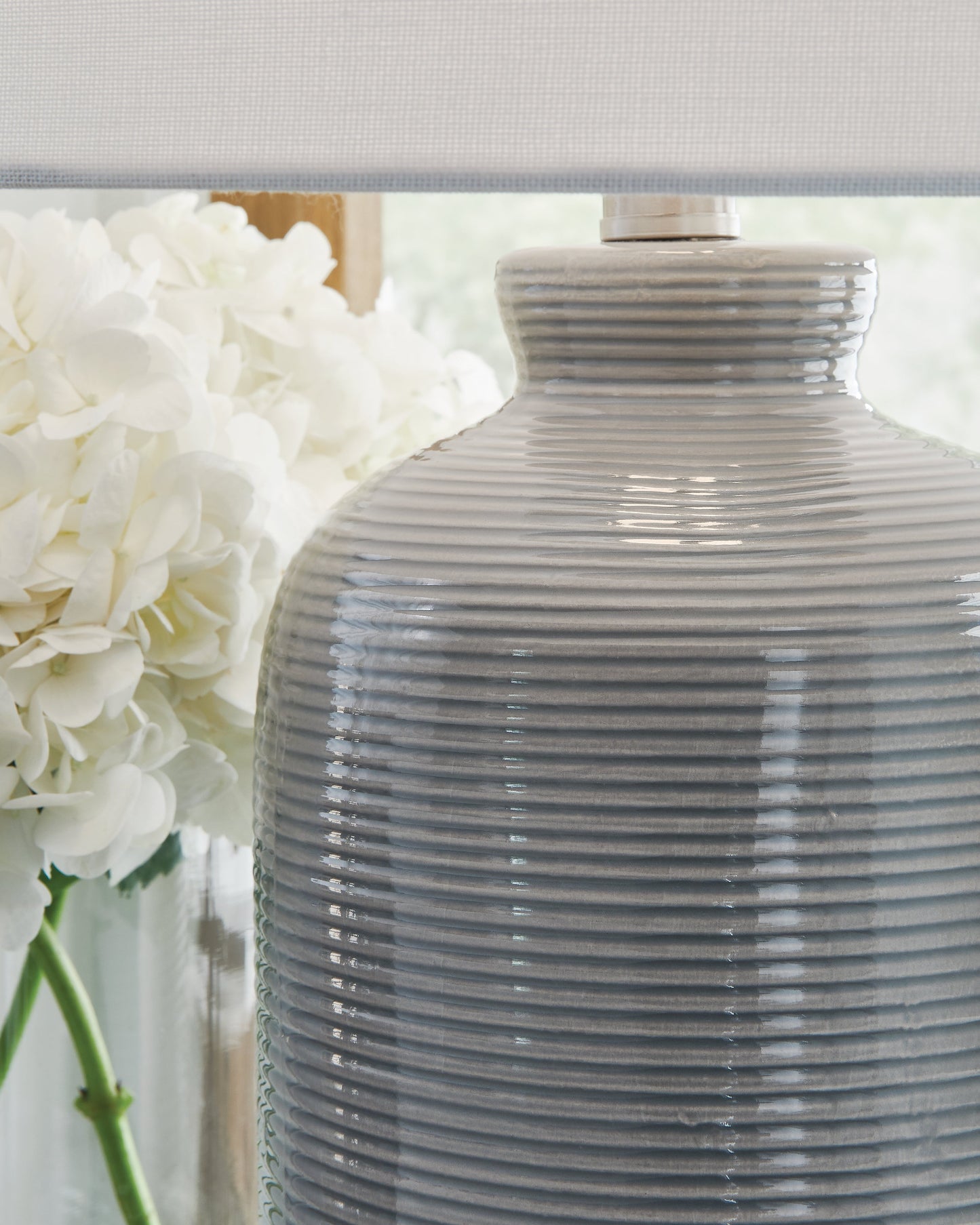 Wimlow Gray Blue Table Lamp- Viva Furn