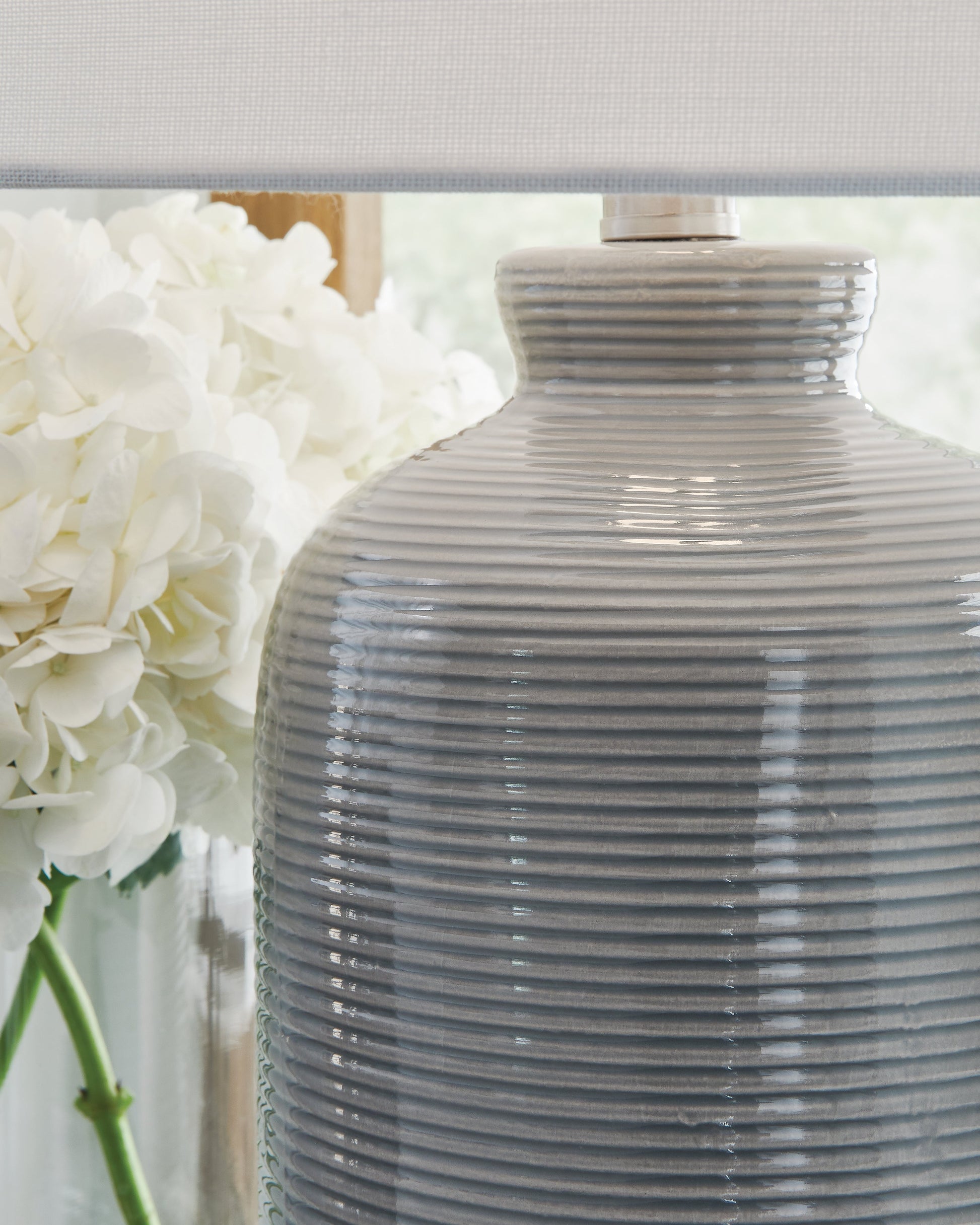 Wimlow Gray Blue Table Lamp- Viva Furn