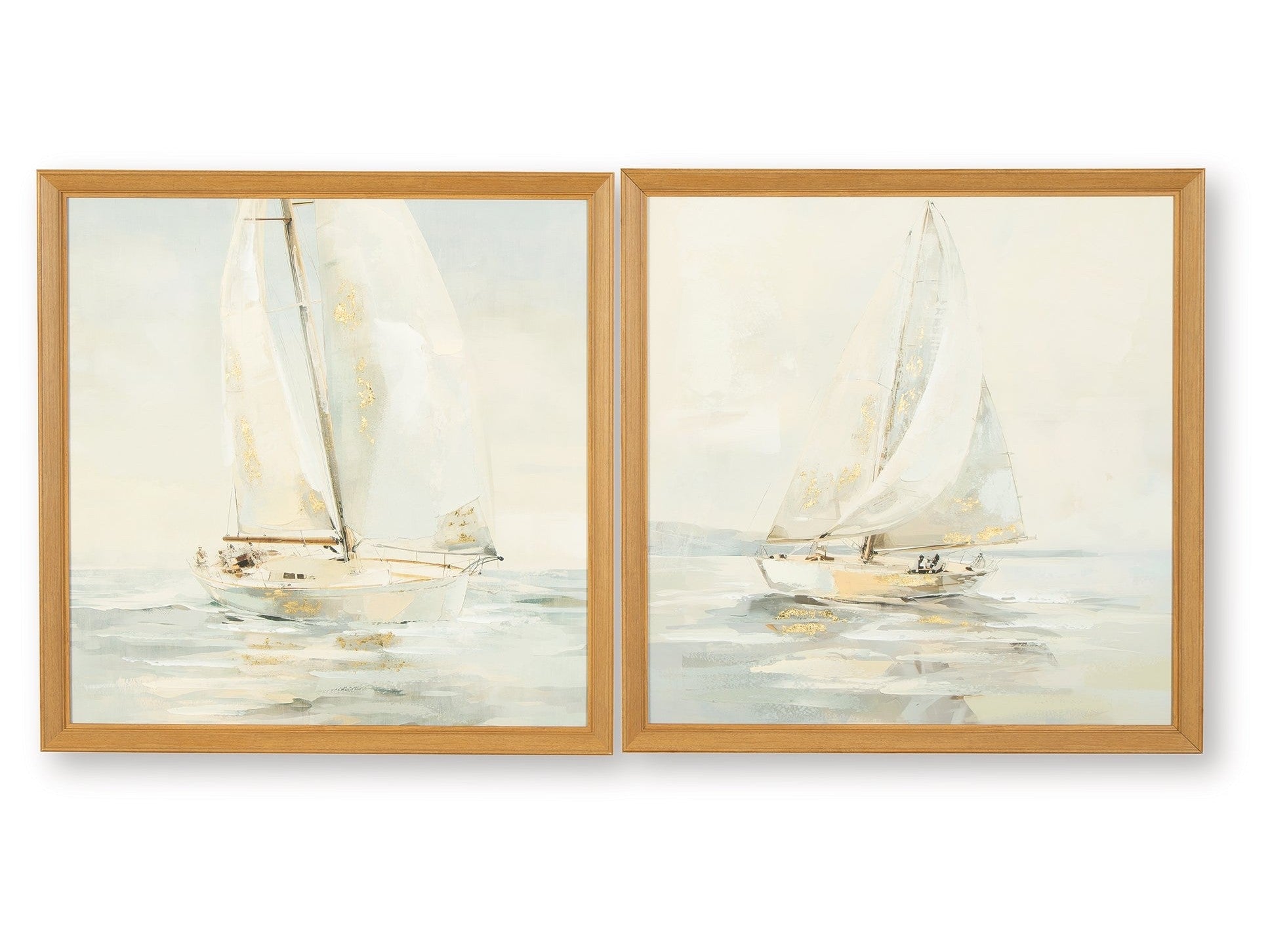 Winbrook Gray/Tan/Gold Finish Wall Art Set (Set of 2)- Viva Furn