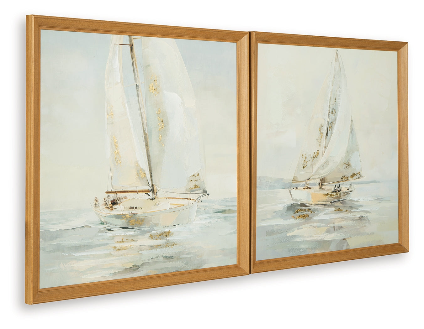 Winbrook Gray/Tan/Gold Finish Wall Art Set (Set of 2)- Viva Furn