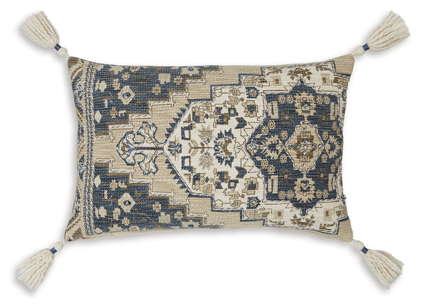 Winbury Blue/Tan/White Pillow- Viva Furn