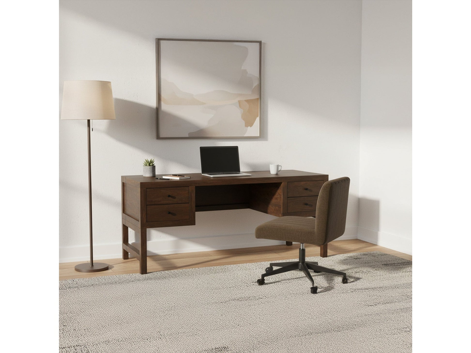 Windsor Dark Brown Desk - Ornate Home