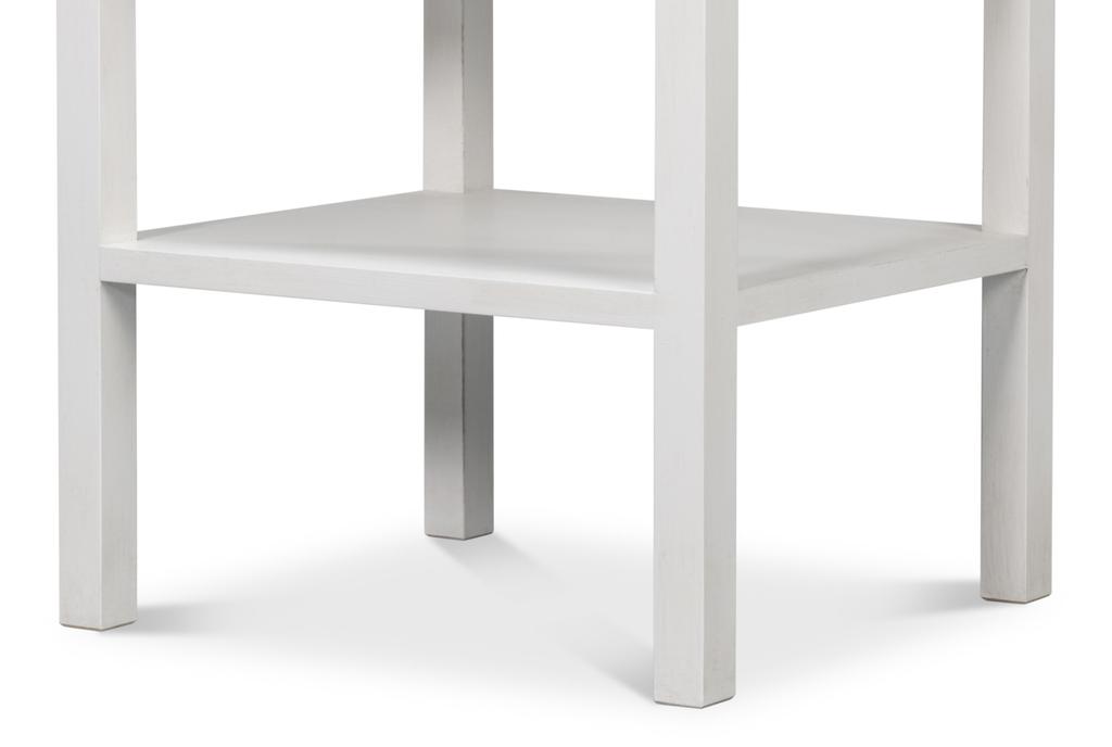 Windy White Single Drawer Side Table - Ornate Home