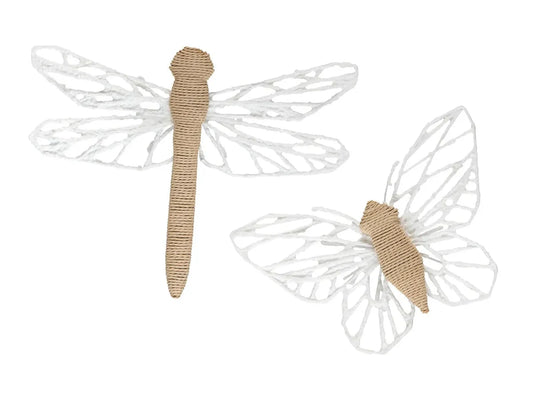 Wings Up Light Brown/Off-White Wall Decor - Ornate Home