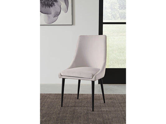 Winston Ash Grey/Black Upholstered Metal Leg Dining Chair (Set of 2) - Ornate Home