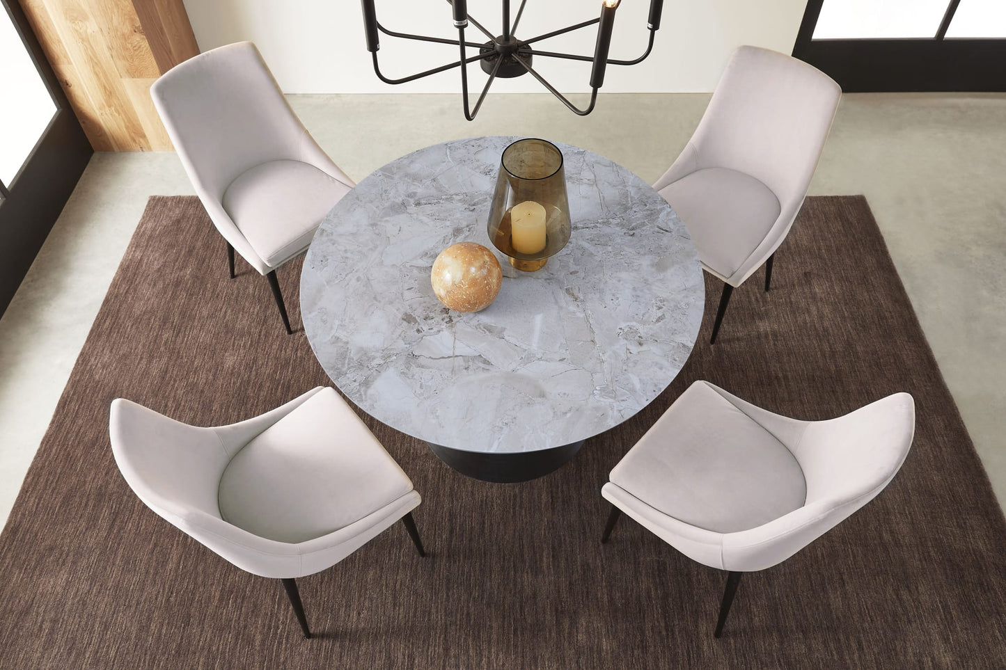 Winston Ash Grey/Black Upholstered Metal Leg Dining Chair (Set of 2) - Ornate Home