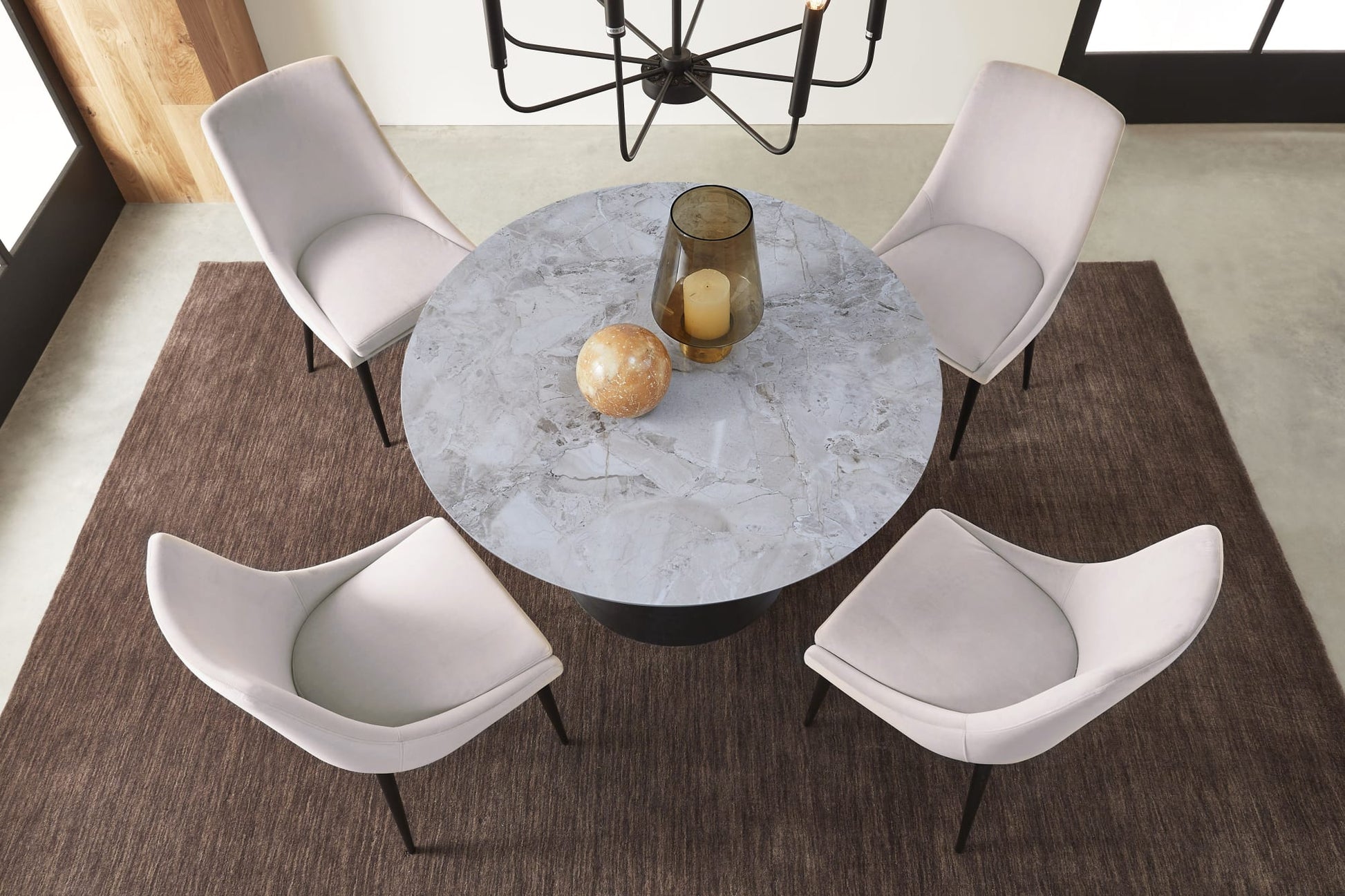 Winston Ash Grey/Black Upholstered Metal Leg Dining Chair (Set of 2) - Ornate Home