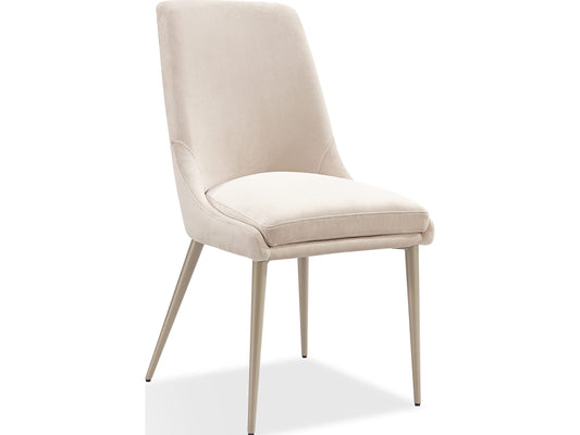 Winston Cream/Champagne Upholstered Metal Leg Dining Chair (Set of 2) - Ornate Home