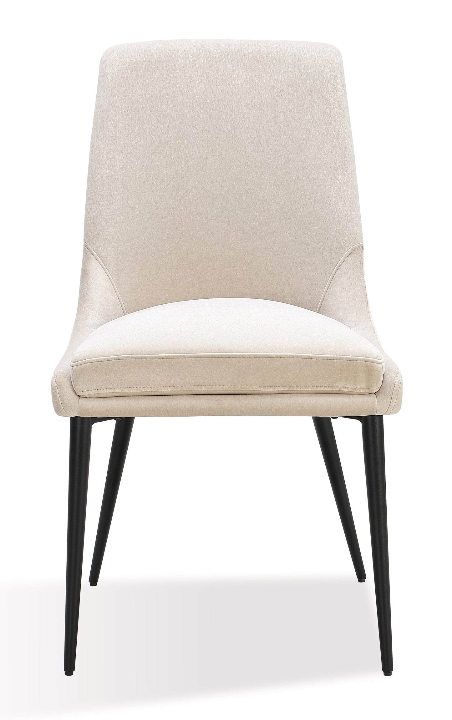 Winston Upholstered Metal Leg Dining Chair in Cream and Black (Set of 2) - Ornate Home