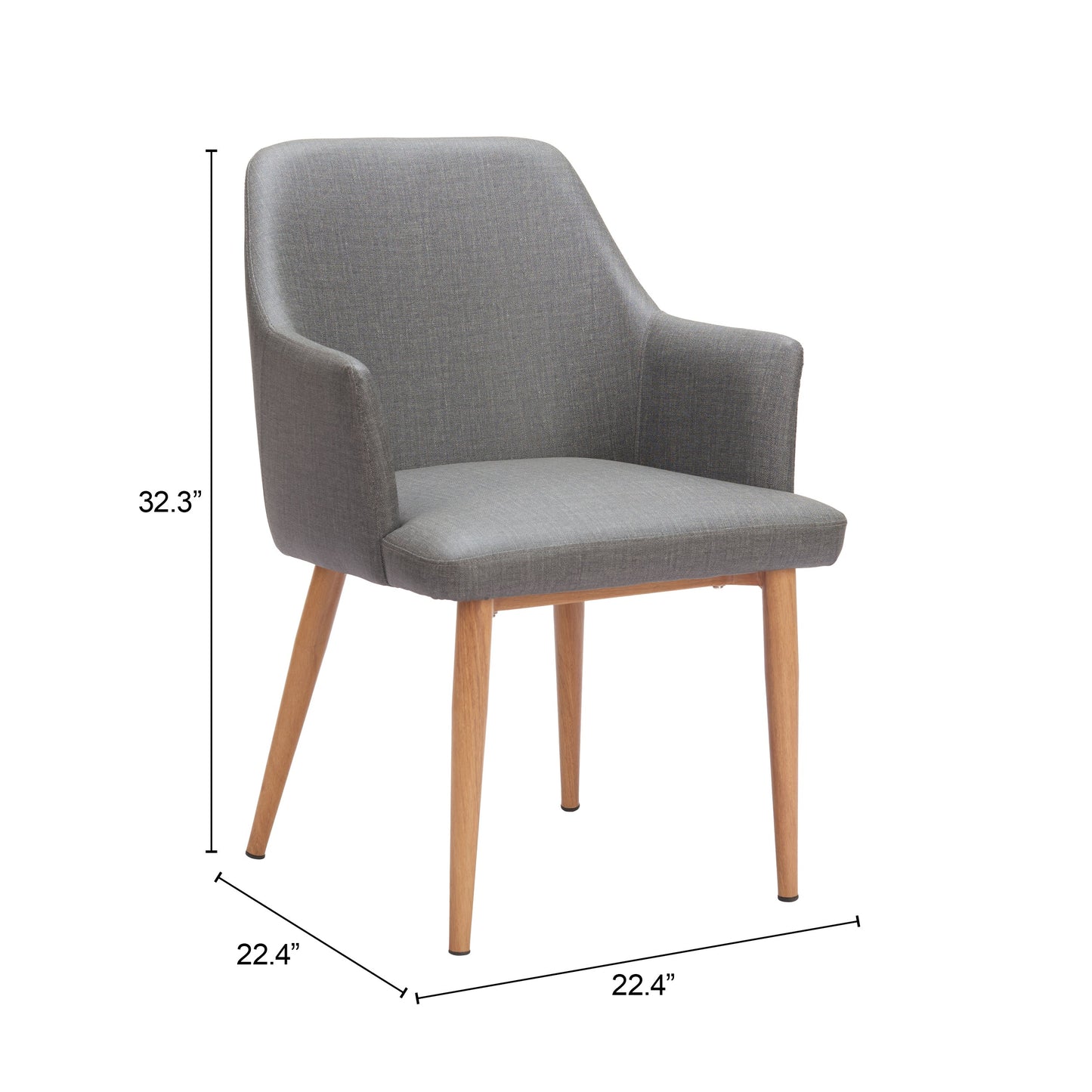 Wisom Gray Dining Chair (Set of 2) - Ornate Home