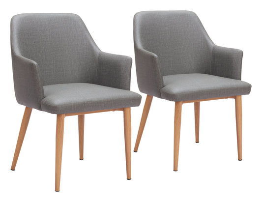 Wisom Gray Dining Chair (Set of 2) - Ornate Home